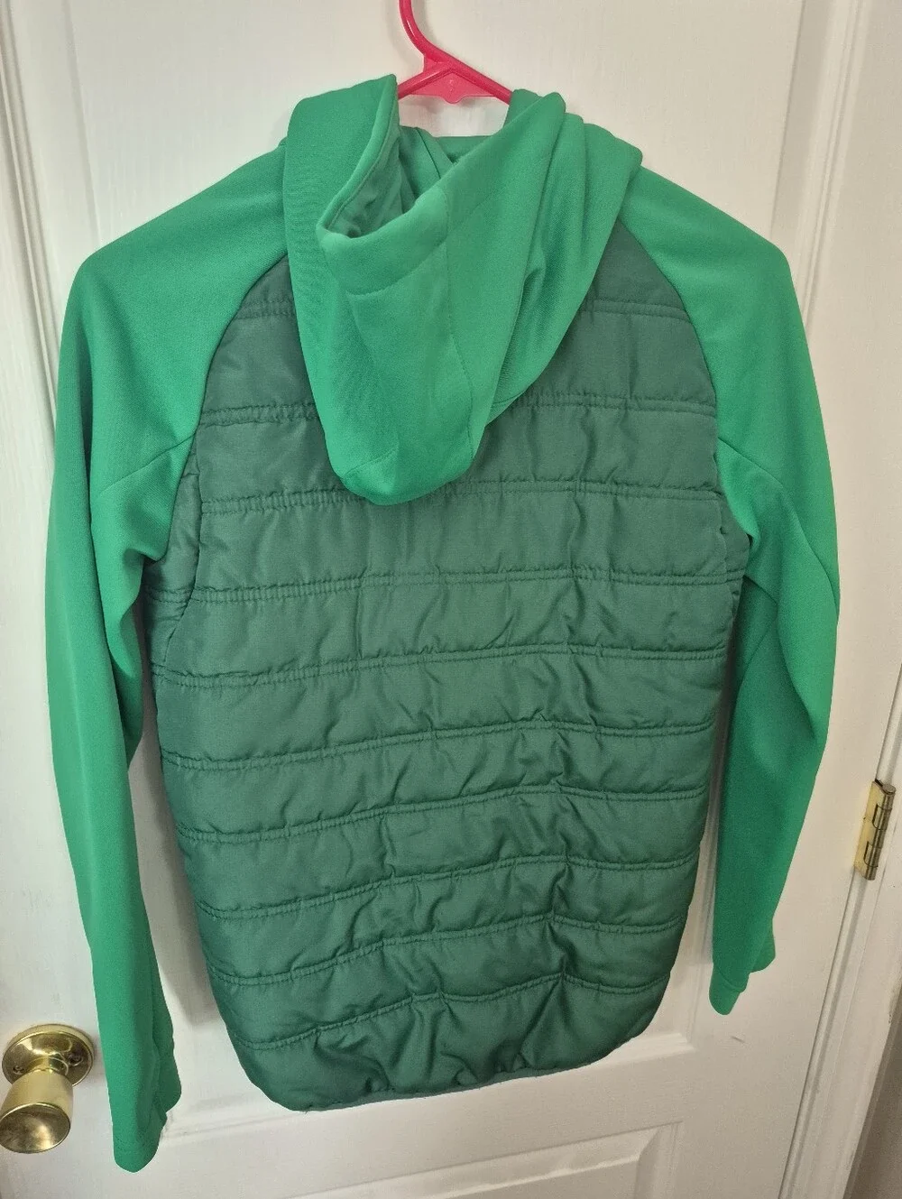 Umbro Boy's or Girl's Two-Tone Green Quilted Hooded Jacket